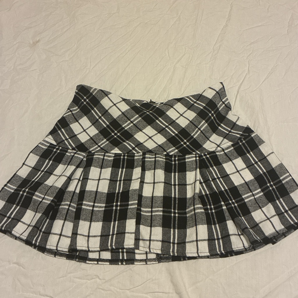 Plaid Black and White Women's Skirt